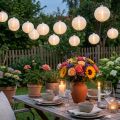 Linterna solar cadena LED 4.5m blanco 10 bombillas | Floristik24.es
