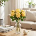 Arreglo floral de ramo de rosas para una elegante decoración en el salón 44cm 6 piezas | Floristik24.es