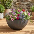 Macetero cuenco plástico antracita Ø40cm H18,5cm | Floristik24.es