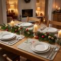 Juegos de mesa para Navidad Petirrojo Gris 40×30cm 4uds | Floristik24.es