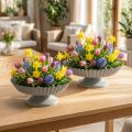 Plato metálico Tartera decorativa con pie Gris Ø14cm 2uds | Floristik24.es