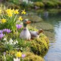 Patos decorativos de cerámica primavera drake marrón verde L15cm 2 piezas | Floristik24.es