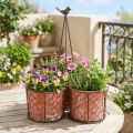 Maceta de cerámica cesta de malla metal marrón Ø30cm H11,5cm | Floristik24.es