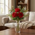 Rosas artificiales decorativas rojo brillante Ø4cm L45cm 3 uds | Floristik24.es