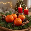 Juego de 4 frutas artificiales decorativas de naranja realistas Citrus Reticulata de 8 cm de diámetro, perfectas para decoraciones de verano y Navidad. | Floristik24.es