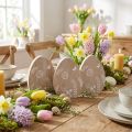 Decoración de mesa Huevo de Pascua decoración de madera soporte para huevos de madera 14,5 cm 3 piezas | Floristik24.es