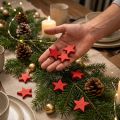 Decoración dispersa Estrellas navideñas estrellas rojas de madera Ø4cm 24 piezas | Floristik24.es