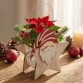Estrella de madera gnomo rojo blanco decoración de mesa 15,5×6×16,5cm | Floristik24.es