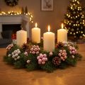 Mini bolas navideñas de cristal espejo bayas rosa crema Ø20mm 140 uds | Floristik24.es