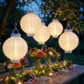 Farol LED con solar 20cm blanco | Floristik24.es