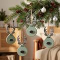Cabeza de alce menta para colgar 14,5cm x 7,2cm 4uds | Floristik24.es