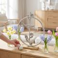 Decoración de mesa primavera, anillo decorativo pájaro deco plata H32.5cm | Floristik24.es