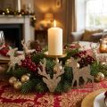 Decoración dispersa Decoración navideña de ciervos con purpurina dorada 6×8cm 24 piezas | Floristik24.es
