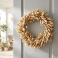 Corona para puerta, corona decorativa, corona de flores secas, hierba aterciopelada, Lagurus, estilo boho, decoración natural, Ø31cm | Floristik24.es