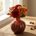 Jarrón decorativo de granada de cerámica rojo marrón Ø10,5cm H12cm | Floristik24.es