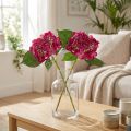 Hortensias Artificiales Rama Rosa Flor Hojas 43cm 2uds | Floristik24.es