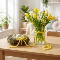 Cordón de fieltro polar Mirabell 25m amarillo | Floristik24.es