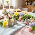Conejito de Pascua Cerámica Divertido Conejo Decorativo Marrón H7cm 6 piezas | Floristik24.es