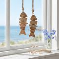 Percha decorativa pez de madera marítimo en natural 16x2x5cm 2ud | Floristik24.es