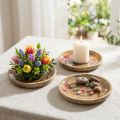 Platos de madera con flores y mariposas, rosa natural, Ø15cm, 3 piezas | Floristik24.es