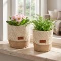 Cesta de tela Utensilo macetero natural crema Ø16cm Ø19cm | Floristik24.es