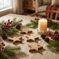 Decoración dispersa Estrellas navideñas Estrellas de madera flameadas 5,5 cm 12 piezas | Floristik24.es