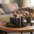 Velas de color liso antracita velas de pilar 60×80mm 4ud | Floristik24.es