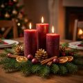 Velas color sólido rojo oscuro 34mm x 300mm 4pcs | Floristik24.es