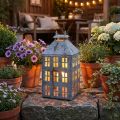 Farol decorativo vintage, faro de metal, estilo shabby chic, 35 cm de alto. | Floristik24.es