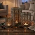 Portavelas metálicos para velas pequeñas, Ø8/10/13 cm, juego de 3 | Floristik24.es