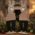 Reno figura decorativa de madera standee Navidad 12×6.5cm H45cm 2pcs | Floristik24.es