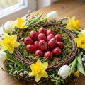 Huevo de codorniz rojo 3cm decoración Pascua 50uds | Floristik24.es