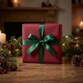 Cinta decorativa de regalo verde con orillo verde oscuro 15 mm 3 m x 10 unidades | Floristik24.es