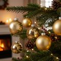 Bola de árbol, adornos de árbol de Navidad, bola de Navidad dorada H8.5cm Ø7.5cm vidrio real 12pcs | Floristik24.es