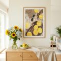 Decoración de pared "Sweet Lemon Time" - Cuadro veraniego con limonada y sombrero de paja, 40x60 cm en marco de madera | Floristik24.es