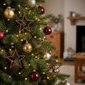 Estrellas navideñas con purpurina para colgar en purpurina de bayas, juego de 40, 7,5 cm - Adornos festivos para árbol de Navidad y ventana | Floristik24.es