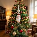 Adorno para árbol de Navidad de Papá Noel de cristal 34cm | Floristik24.es