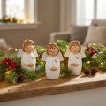 Adorable ángel de cerámica con detalles dorados blanco 7 cm - idea de regalo y decoración encantadora - 6 piezas | Floristik24.es