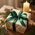 Cinta de regalo, cinta decorativa, cinta de raso, 6 mm, 50 m, verde oscuro | Floristik24.es