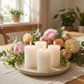 Velas unicolor blanco 60x80mm 4uds | Floristik24.es