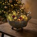 Cuenco con cabeza de reno metal dorado aspecto envejecido Ø14cm | Floristik24.es