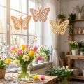 Percha decorativa con mariposas, color naranja, rosa y amarillo, 12 cm, 12 unidades | Floristik24.es