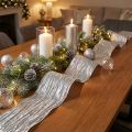 Cinta de seda cinta de mesa cinta de regalo cinta plateada 75mm 15m | Floristik24.es