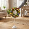 Portacoronas blanco estilo shabby chic, 1 gancho, 76 cm de alto. | Floristik24.es