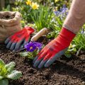Kixx guantes de jardín de nailon talla 10 rojo, gris | Floristik24.es