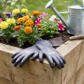 Guantes Jardinería Talla 8 EN 2121X Gris Negro Azul Nylon | Floristik24.es
