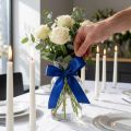 Cinta de regalo, cinta decorativa, cinta de tafetán, azul oscuro, 25 mm × 50 m | Floristik24.es