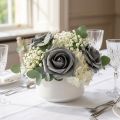 Rosa de espuma Ø7,5cm gris 18 piezas | Floristik24.es