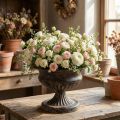 Taza para plantas Cáliz aspecto antiguo negro marrón Ø20cm H15cm | Floristik24.es