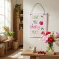 Letrero colgante "Cereza" 17 cm x 12 cm 4 piezas - Letrero decorativo con una declaración de amor frutal | Floristik24.es